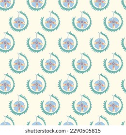 Seamless suzani pattern in a beige background. Geometric shape patterns for fabrics and other things for creating different designs. 