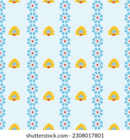 Seamless suzani pattern in blue background. Geometric shape patterns for fabrics and other things for creating different designs.
