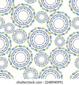 Patrón de suzani sin foco - patrón de alfombra azul, arte tradicional en Asia Central, usado en la decoración del hogar y la industria de la moda. Suzane. Producto textil de bordado. 