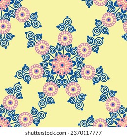 Seamless  Suzani pattern for decorating  the bottom of the dresses and other part of the clothing. Ethnic style patterns. Uzbek culture.  