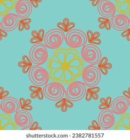 Patrón de Suzani sin mangas para decorar el fondo de los vestidos y otra parte de la ropa. Patrones de estilo étnico. Cultura uzbeka.  