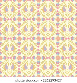 Patrón suzani sin foco - patrón de alfombra tradicional, arte tradicional en Asia Central, usado en la decoración del hogar y la industria de la moda. Suzane. Producto textil de bordado. 