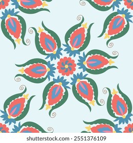 Seamless suzani pattern in yellow background. Geometric shape patterns for fabrics and other things for creating different designs.	