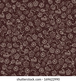 Seamless sweet bakery background