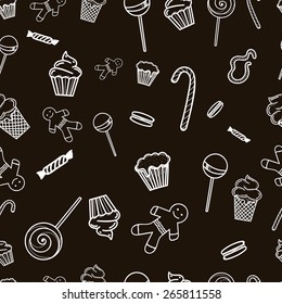 Seamless sweet cakes pattern