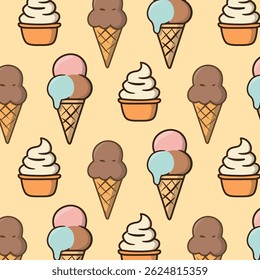 Fondo de patrón de helado dulce sin costuras
