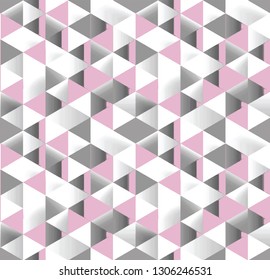 Seamless sweet lilac abstract triangles vector pattern