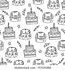 Seamless sweet pattern hand drawn illustration design vector 