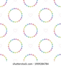 fondo de patrón de día valentino dulce sin fisuras con corazón colorido