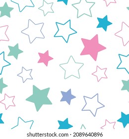 seamless sweets colorful star with vintage style on white background vector pattern Vector illustration. Vector fireworks illustration. 