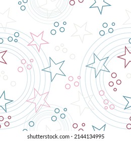 seamless sweets colorful star with vintage style on white background vector pattern It can be use for valentines day wrapping paper or wedding invitation card background.