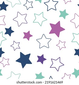 seamless sweets colorful star with vintage style on white background vector pattern Stars Seamless Pattern. The vector image. Starry night sky
