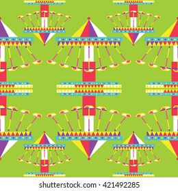 Seamless Swinging Ride Pattern, amusement park