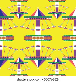 Seamless Swinging ride Pattern, Amusement Park