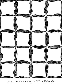 Seamless swirl geometric pattern. Abstract textile fabric texture monochrom
