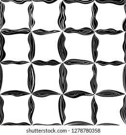 Seamless swirl geometric pattern. Abstract textile fabric texture monochrom