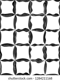 Seamless swirl geometric pattern. Abstract textile fabric texture monochrom