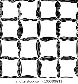 Seamless swirl geometric pattern. Abstract textile fabric texture monochrom