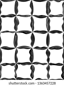 Seamless swirl geometric pattern. Abstract textile fabric texture monochrom