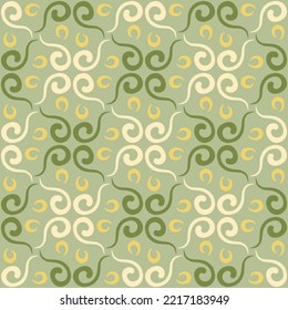 Patrón giratorio sin problemas para impresiones, textiles, web, publicidad y cualquier proyecto de diseño. El ornamento tradicional sencillo y elegante decorará cualquier superficie o cosa y lo hará atractivo. 