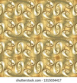 Seamless swirl pattern. In simple style. Vector. Can be used for greeting cards, wedding invitations, logo, printing on fabric. Sketch, doodle, scribble on beige colors. Endless curl ornament.