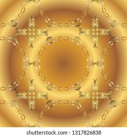 Seamless swirl pattern. Vector. Can be used for greeting cards, wedding invitations, logo, printing on fabric. In simple style. Sketch, doodle, scribble on yellow colors. Endless curl ornament.