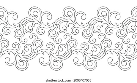 Seamless swirly black and white border design