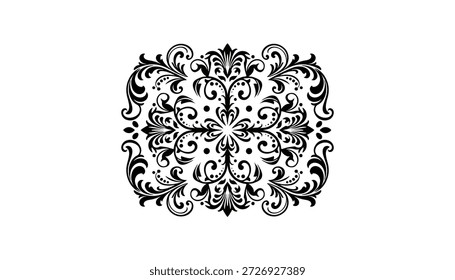 Ornamento de la decoración del diseño de la Ilustración vectorial del diseño floral del patrón