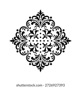 Ornamento de la decoración del diseño de la Ilustración vectorial del diseño floral del patrón