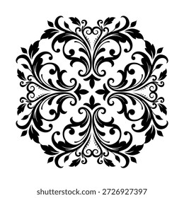 Ornamento de la decoración del diseño de la Ilustración vectorial del diseño floral del patrón