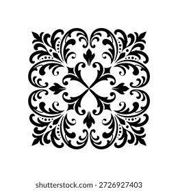 Ornamento de la decoración del diseño de la Ilustración vectorial del diseño floral del patrón