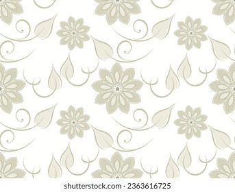 Seamless swirly flower wallpaper pattern design