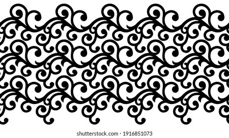 Seamless swirly ornamental border design