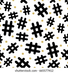 seamless  symbol with gold dot glitter pattern on white background