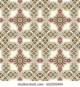Seamless symmetric Celtic pattern. Print, cloth design, wallpaper. Vector illustration.