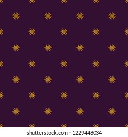 Seamless symmetric pattern of snowflakes on a dark background.  Pattern 

for packaging paper.  Vector