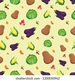 Seamless symmetric vegetables background
