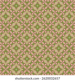 The seamless symmetrical design creates a sense of dimension. The pink and green lines give a sense of luxury and prominence, suitable for decoration that attracts attention and charm.