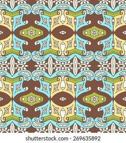 Seamless symmetrical handmade patterns. Vintage textures. Decorative background for vintage textures, textile, wrapping paper, cards, invitations, web design. Vector illustration