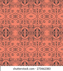 Seamless symmetrical handmade patterns. Vintage textures. Decorative background for vintage textures, textile, wrapping paper, cards, invitations, web design. Vector illustration