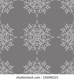 Seamless symmetrical monochrome pattern with linear pinstripes