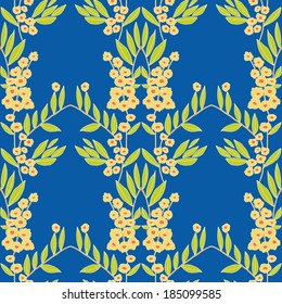 Seamless symmetrical pattern with flowers. Vector