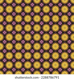 Seamless Symmetry Graphic Backdrop Fantasy Endless Decorative Tile Print Beautiful Vintage Interior Paper Wallpaper Retro Texture Luxury Fabric Shape Textile Background Fashion Design Art Pattern.
