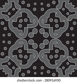 Seamless symmetry of gray shapes over black
