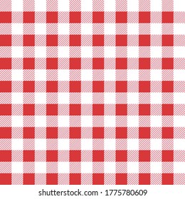 Seamless table cloth texture. Vector illustration. Red color. Textile template.