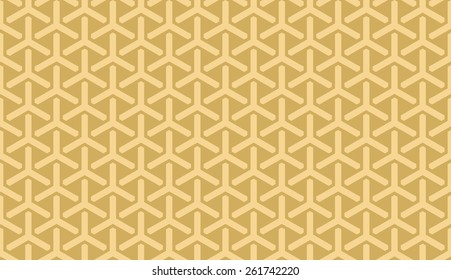 Seamless tacha brown isometric overlapping tridents pattern vector