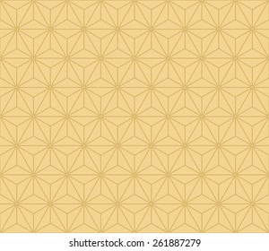 Seamless tacha brown vintage japanese asanoha isometric pattern vector