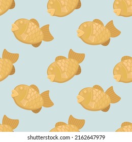 Seamless Taiyaki desert cartoon pattern