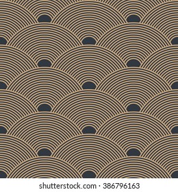 Seamless tan blue and brown dense asian pattern vector