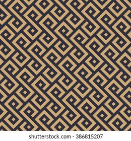 Seamless Tan Blue And Brown Square Ethnic Pattern Vector